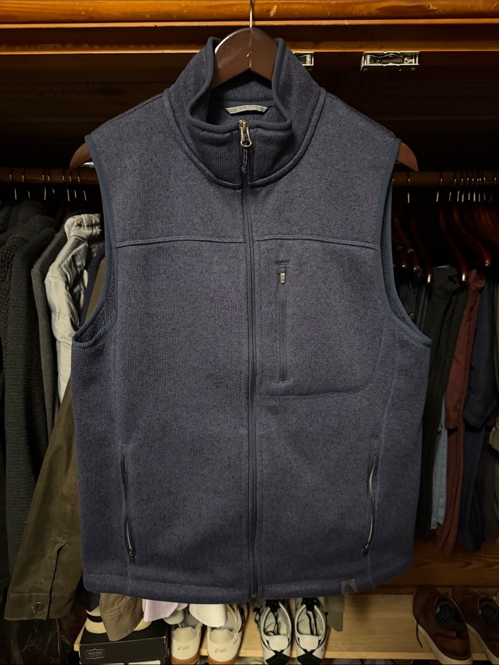 L.L. Bean Navy Blue Fleece Vest - Full Zip
